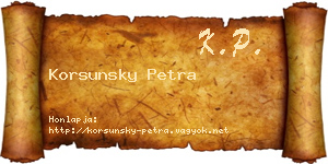 Korsunsky Petra névjegykártya